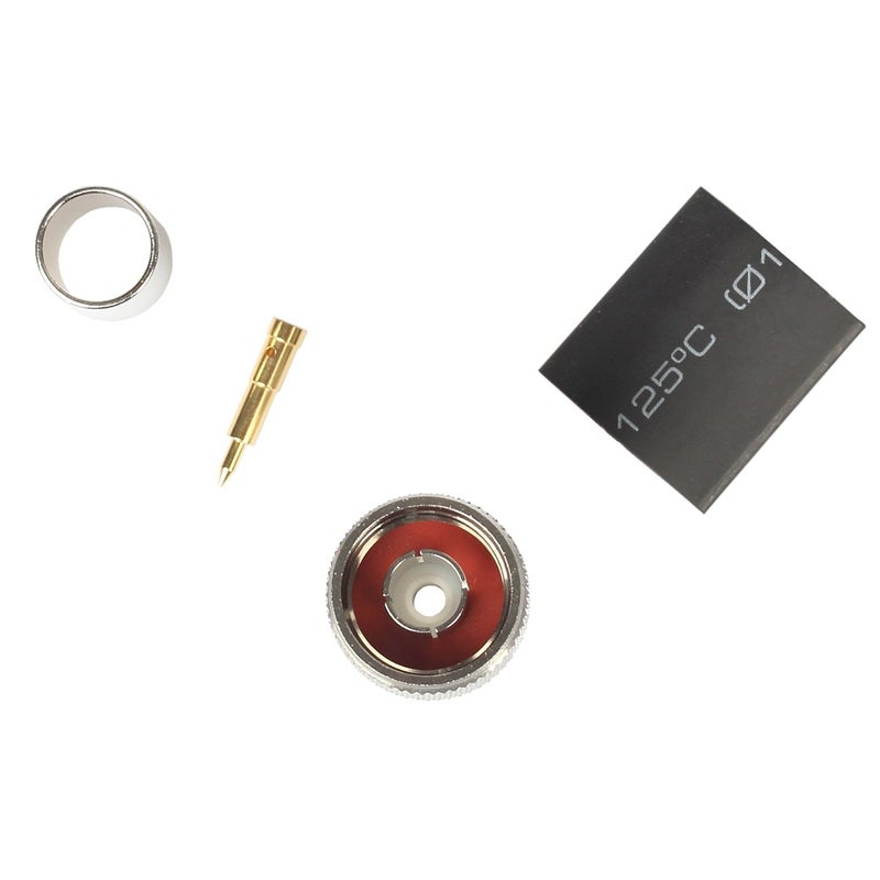 Riotaxy N Male Crimp Connector for LMR400 Belden 9913 RG8 - Nickel Machined Brass Construction - Pack of 2 - Image 4